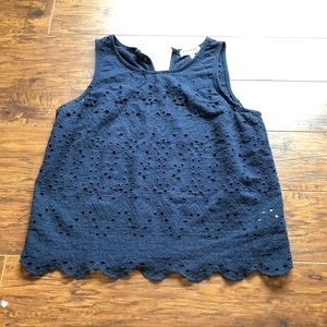 Navy eyelet tank